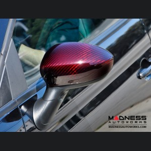 Alfa Romeo 4C Mirror Covers - Carbon Fiber - Full Replacements - Red Candy 